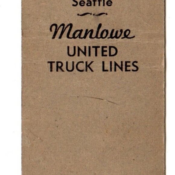 Vintage Matchbook Cover Manlowe Freight Truck Seattle Spokane Washington 1940s - Picture 4 of 4